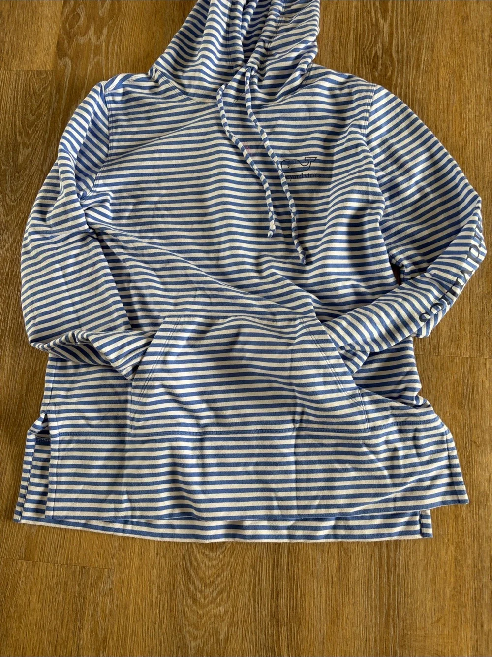 Vineyard Vines Blue & White Striped Hooded Pullover - Picture 2 of 5